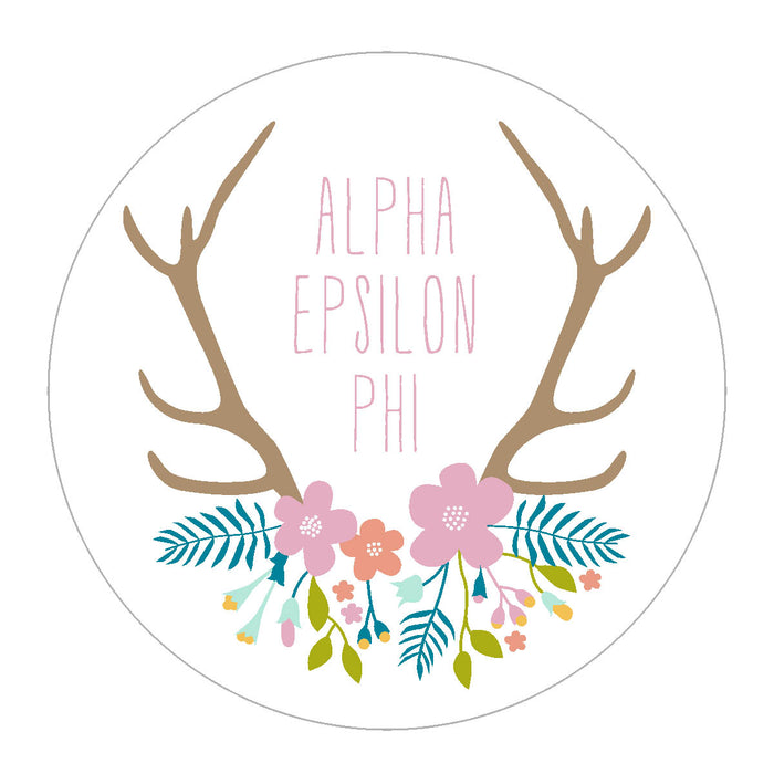 Alpha Epsilon Phi Floral Antler Sticker