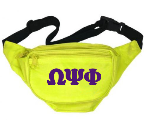 Omega Psi Phi Fanny Pack Letters Layered Fanny Pack