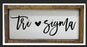 Sigma Sigma Sigma Script Wooden Sign