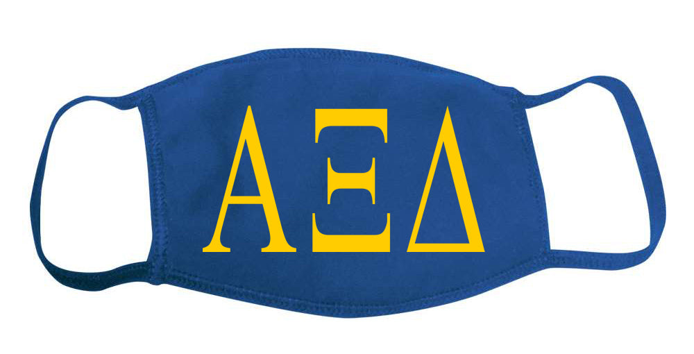 Alpha Xi Delta Face Mask With Big Greek Letters