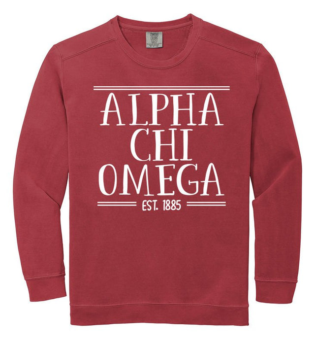 Alpha Chi Omega Comfort Colors Custom Sorority Sweatshirt
