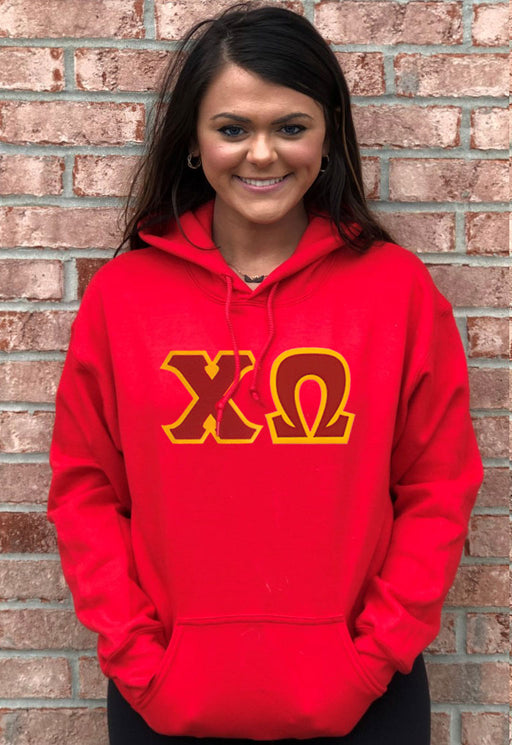Chi Omega Lettered Hoodie