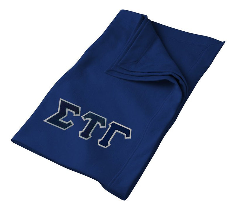 Sigma Tau Gamma Greek Twill Lettered Sweatshirt Blanket