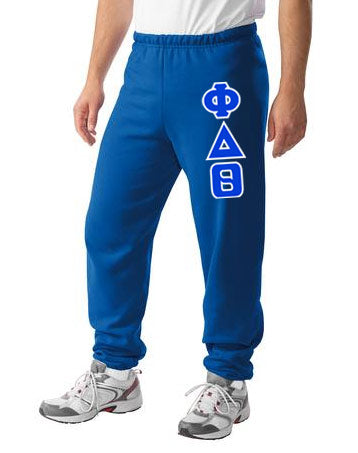 Phi Delta Theta Sweatpants with Sewn-On Letters