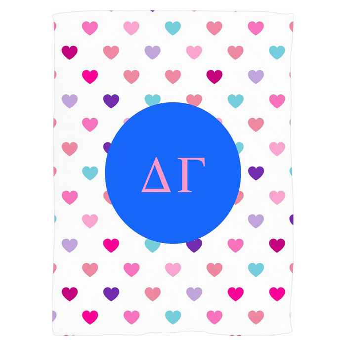 Delta Gamma Hearts Fleece Blankets Delta Gamma Hearts Fleece Blankets