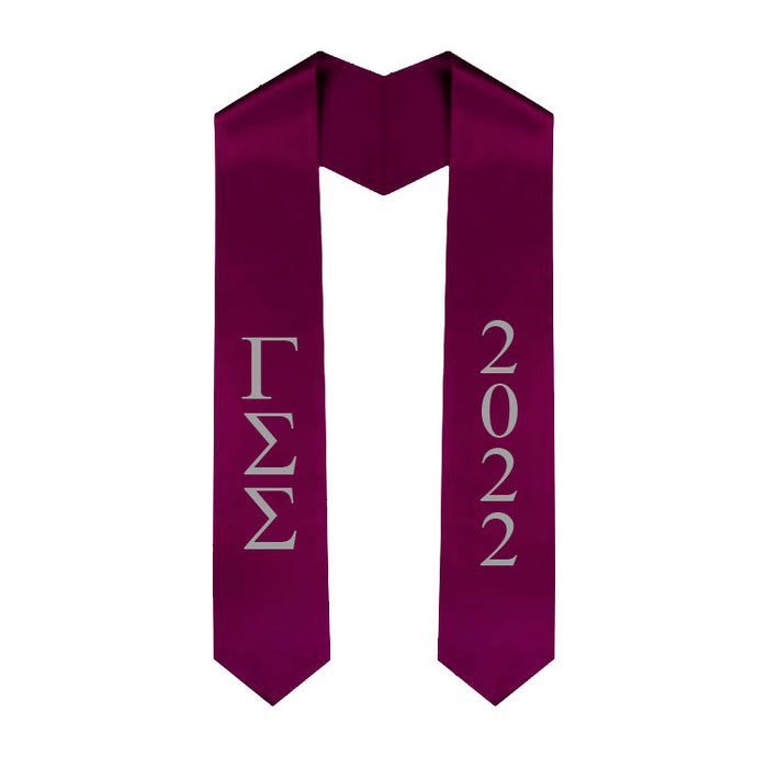 Gamma Sigma Sigma Vertical Grad Stole with Letters & Year