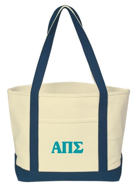 Alpha Pi Sigma Cooper Letters Boat Tote