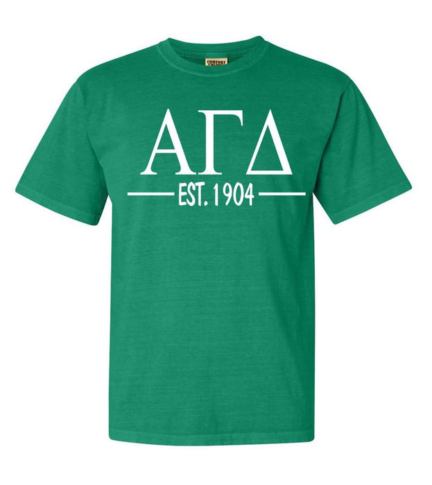 Alpha Gamma Delta Comfort Colors Established Sorority T-Shirt