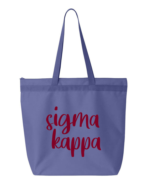 Sigma Kappa Cursive Tote Bag