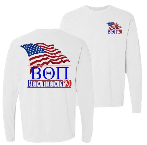 Beta Theta Pi Patriot Flag Comfort Colors Long Tee