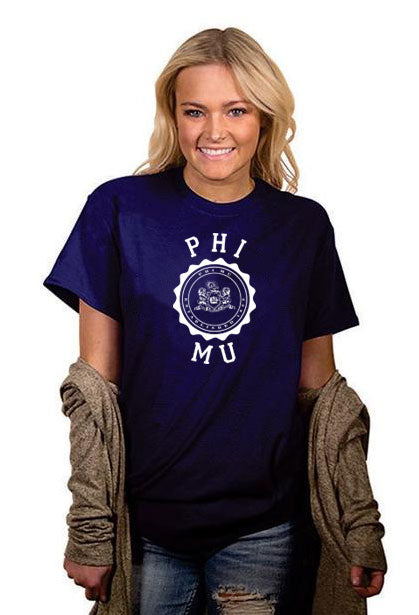 Phi Mu Crest Crewneck T-Shirt
