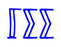 Gamma Sigma Sigma Inline Greek Letter Sticker - 2.5
