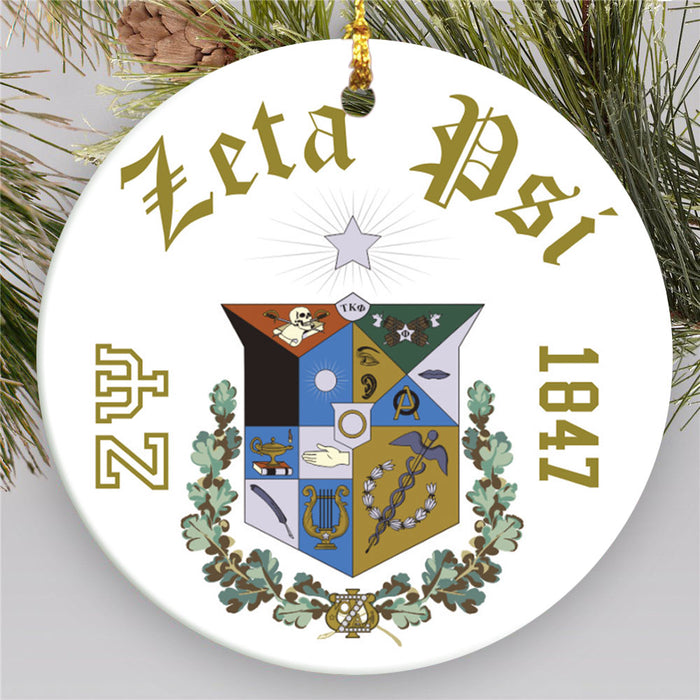 Zeta Psi.jpg Round Crest Ornament