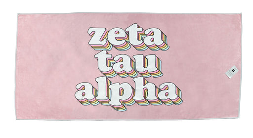 Zeta Tau Alpha Plush Retro Beach Towel