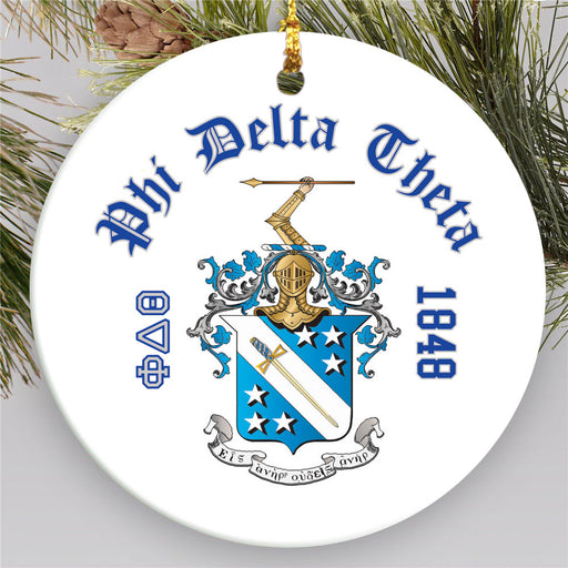 Phi Delta Theta Round Crest Ornament