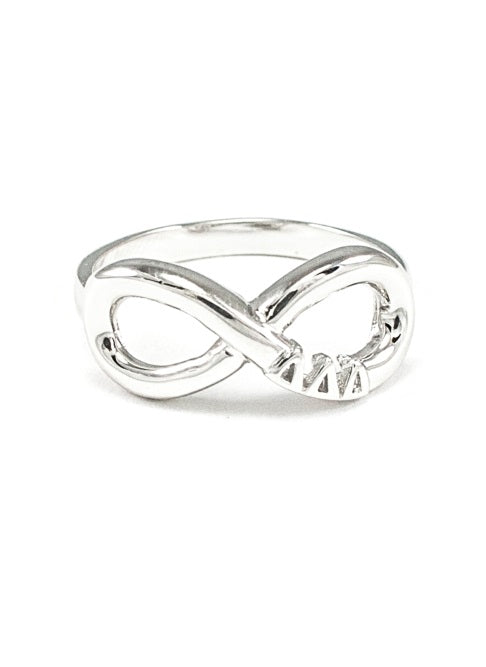 Delta Delta Delta Sterling Silver Infinity Ring