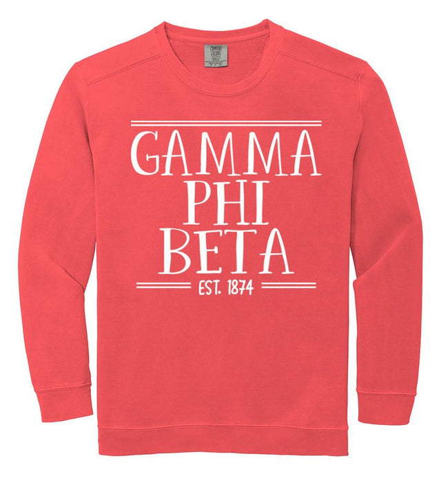 Gamma Phi Beta Comfort Colors Custom Sorority Sweatshirt