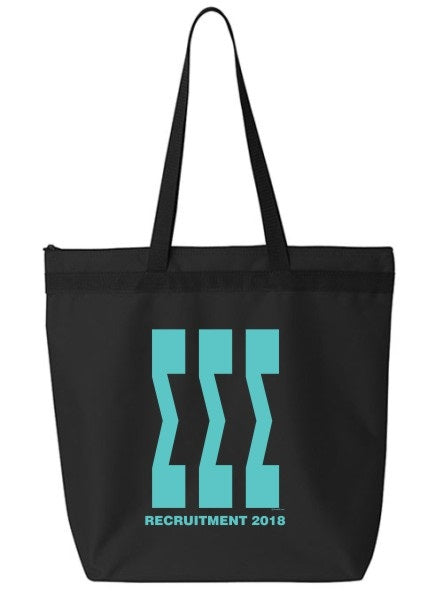 Sigma Sigma Sigma Impact Letters Zippered Poly Tote