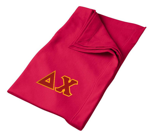 Delta Chi Greek Twill Lettered Sweatshirt Blanket