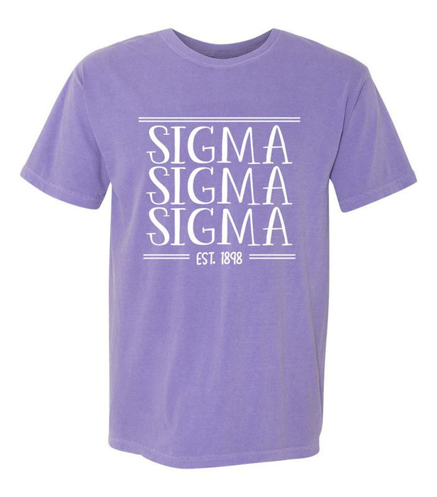 Sigma Sigma Sigma Custom Comfort Colors Crewneck T-Shirt