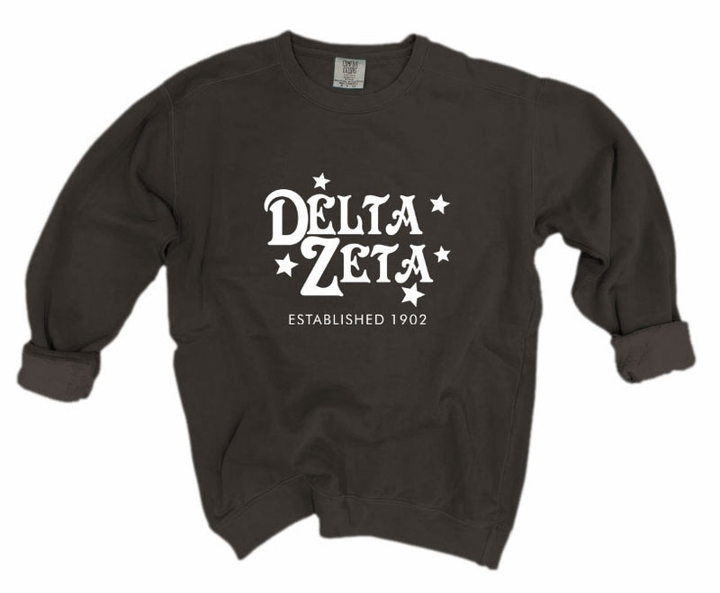 Delta Zeta Comfort Colors Custom Stars Sorority Sweatshirt