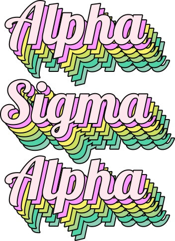 Alpha Sigma Alpha Greek Stacked Sticker