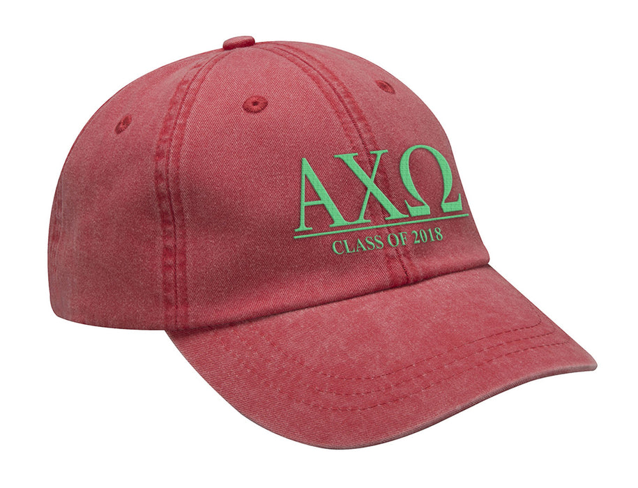 Alpha Chi Omega Embroidered Hat with Custom Text