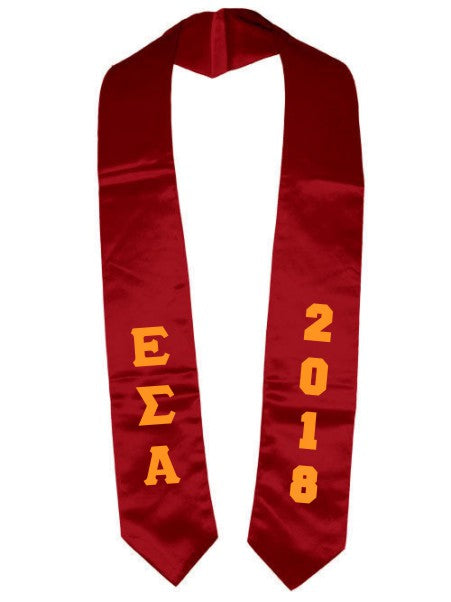 Epsilon Sigma Alpha Vertical Grad Stole with Letters & Year