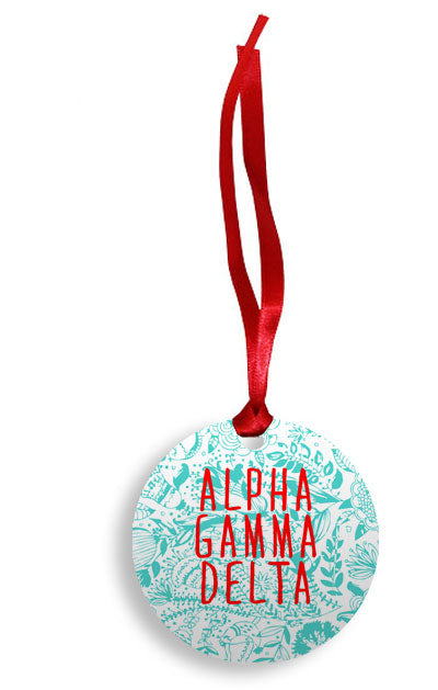 Alpha Gamma Delta Floral Pattern Sunburst Ornament