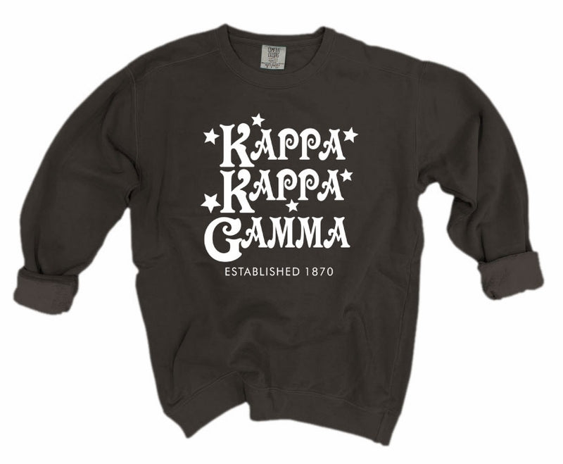 Kappa Kappa Gamma Comfort Colors Custom Stars Sorority Sweatshirt