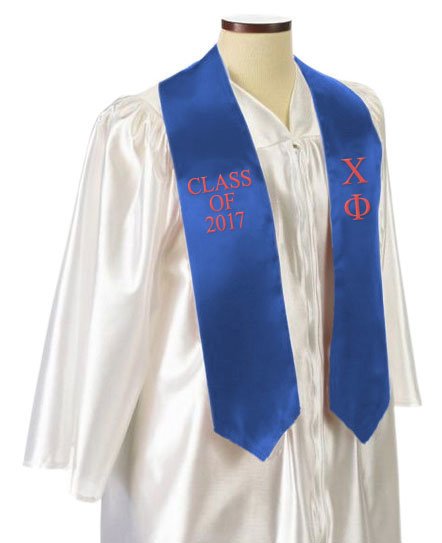 Chi Phi Classic Colors Embroidered Grad Stole