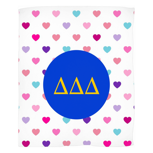 Delta Delta Delta Hearts Fleece Blankets
