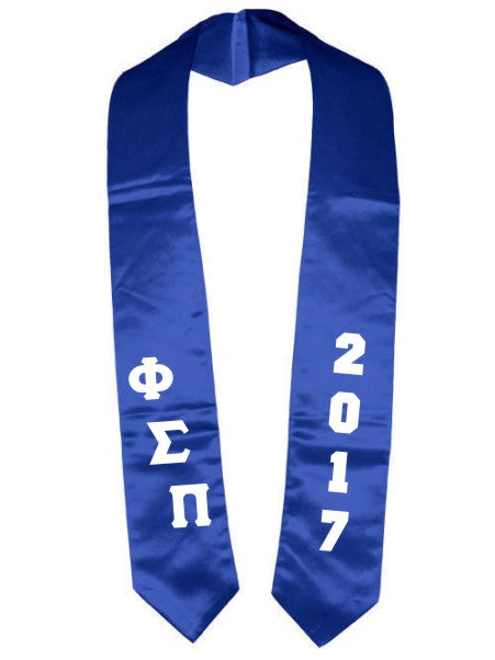 Phi Sigma Pi Slanted Grad Stole with Letters & Year