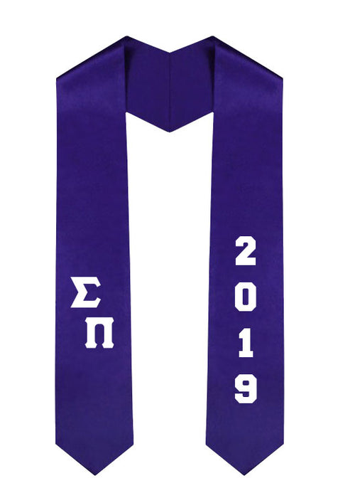 Sigma Pi Slanted Grad Stole with Letters & Year