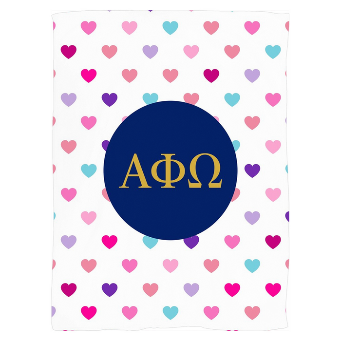 Alpha Phi Omega Hearts Fleece Blankets Alpha Phi Omega Hearts Fleece Blankets