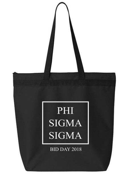 Phi Sigma Sigma Box Stacked Event Tote Bag