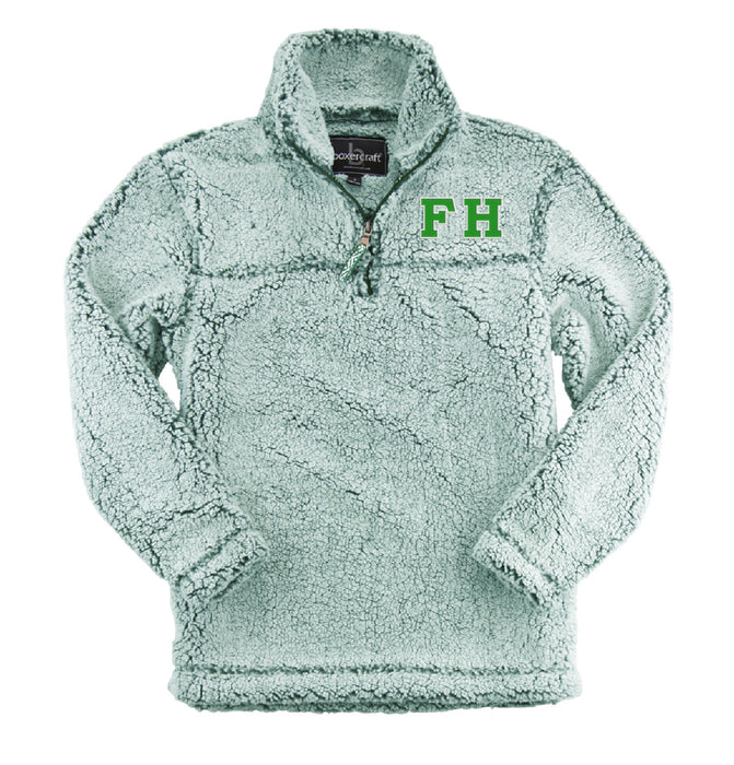 Farmhouse Embroidered Sherpa Quarter Zip Pullover