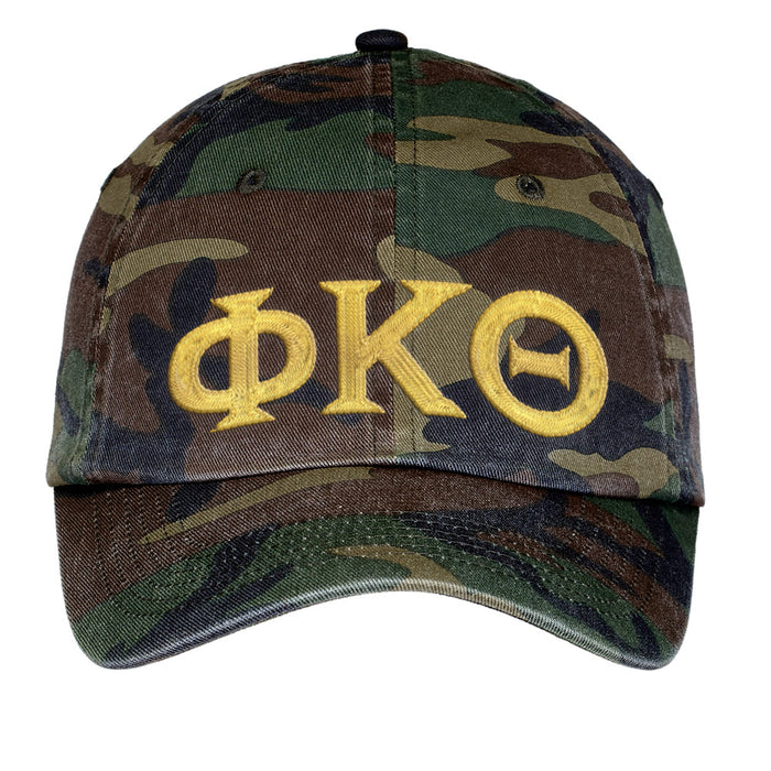 Phi Kappa Theta Letters Embroidered Camouflage Hat
