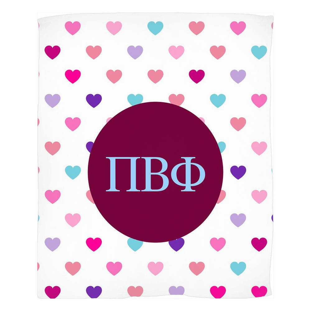 Pi Beta Phi Hearts Fleece Blankets Pi Beta Phi Hearts Fleece Blankets