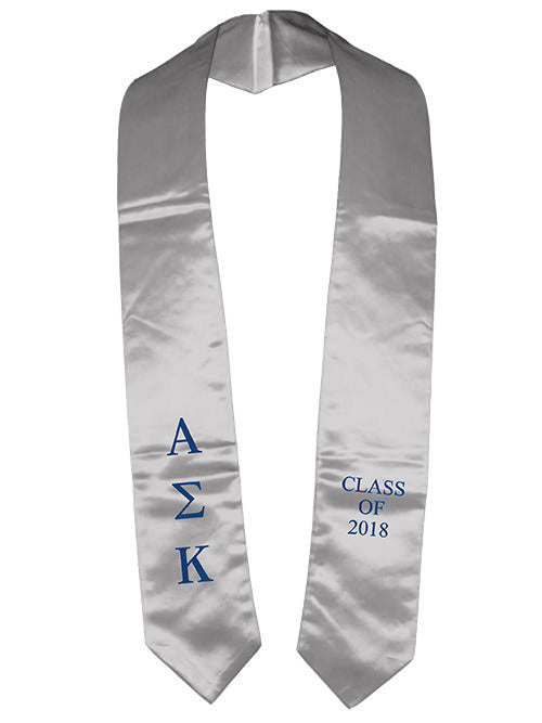 Alpha Sigma Kappa Classic Colors Embroidered Grad Stole