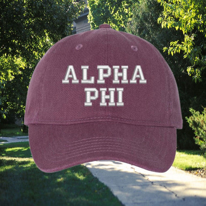 Alpha Phi.jpg Comfort Colors Varsity Hat