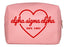 Alpha Sigma Alpha Pink w/Red Heart Makeup Bag