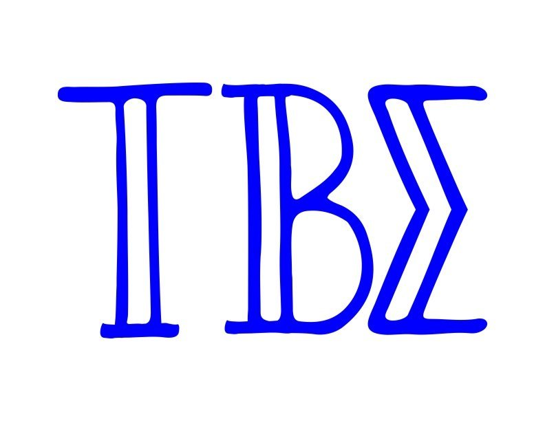 Tau Beta Sigma Inline Greek Letter Sticker - 2.5