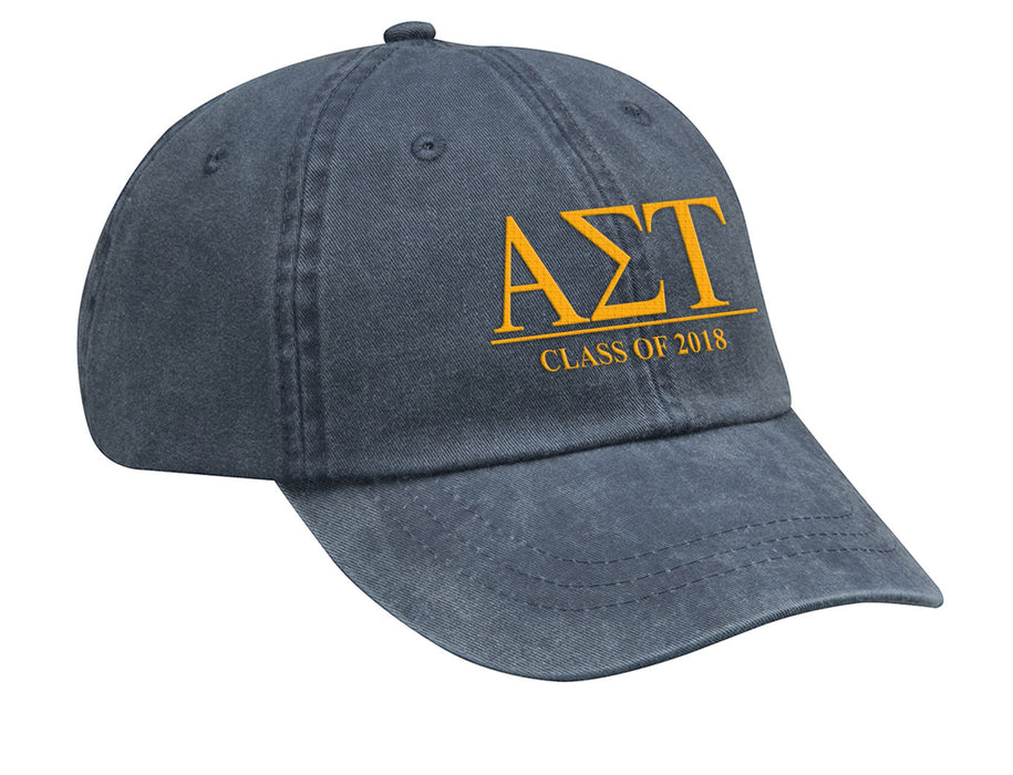 Alpha Sigma Tau Embroidered Hat with Custom Text