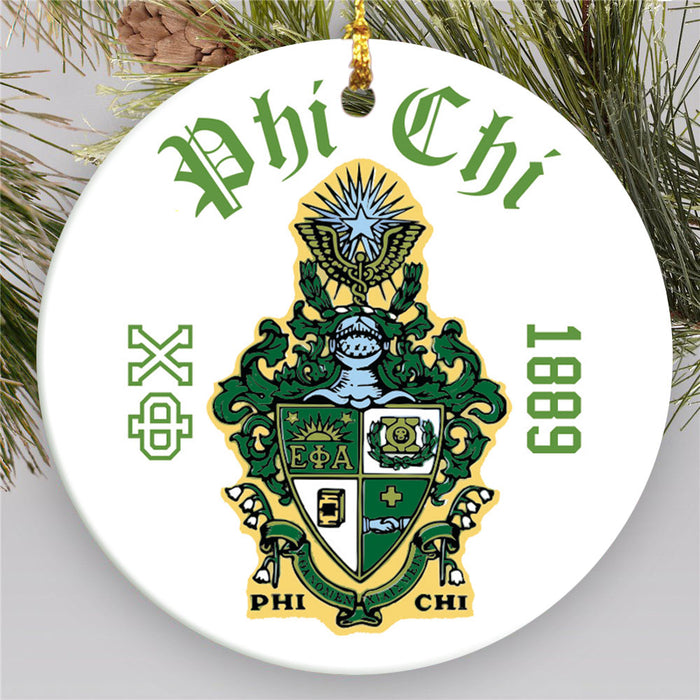 Phi Chi.jpg Round Crest Ornament