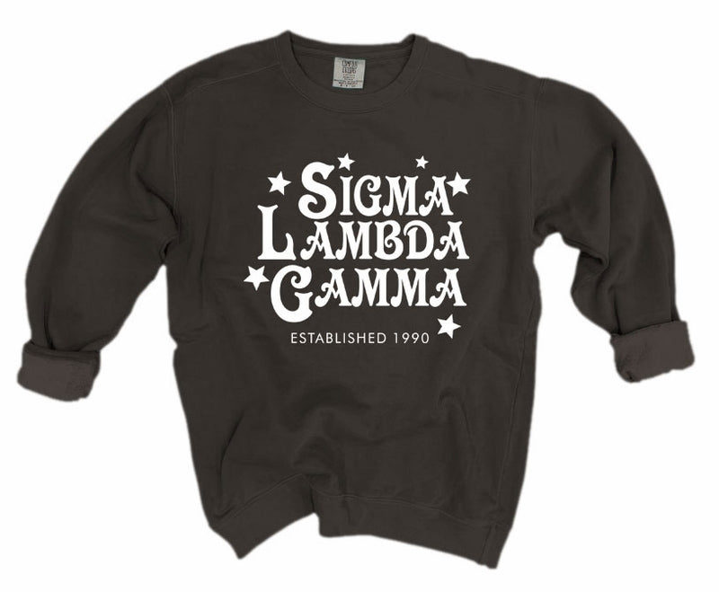Sigma Lambda Gamma Comfort Colors Custom Stars Sorority Sweatshirt