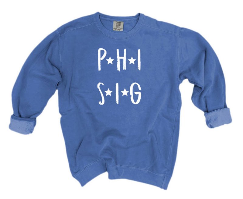Phi Sigma Sigma Comfort Colors Starry Nickname Sorority Sweatshirt