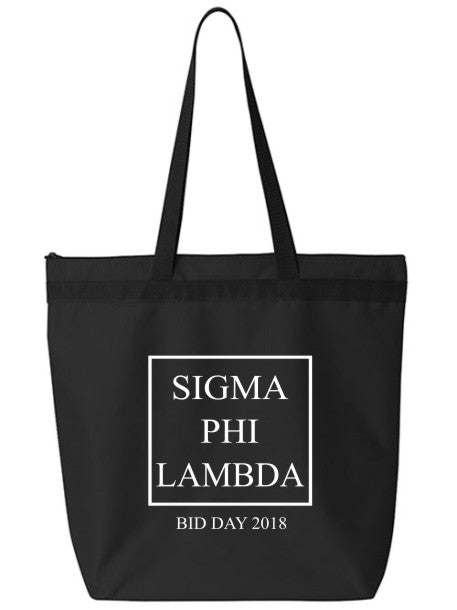 Sigma Phi Lambda Box Stacked Event Tote Bag