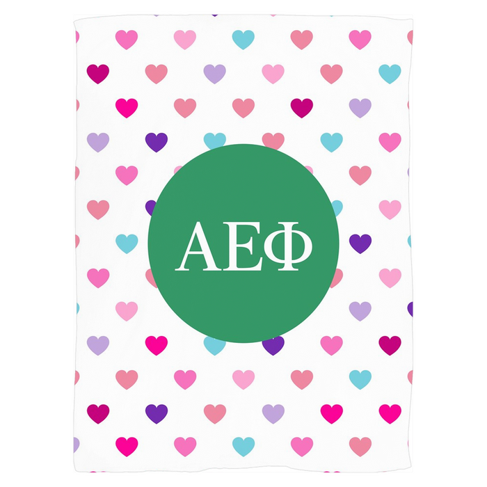 Alpha Epsilon Phi Hearts Fleece Blankets Alpha Epsilon Phi Hearts Fleece Blankets