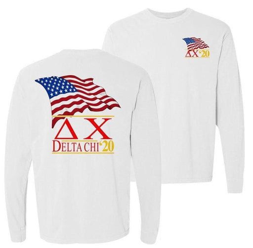 Delta Chi Patriot Flag Comfort Colors Long Tee
